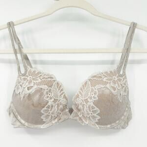 Victorias Secret VS‎ Vintage Lingerie Floral Lace Double Strap Padded Bra 34B